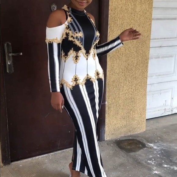 New Cold Shoulder Maxi Dress L - Picture 1 of 4